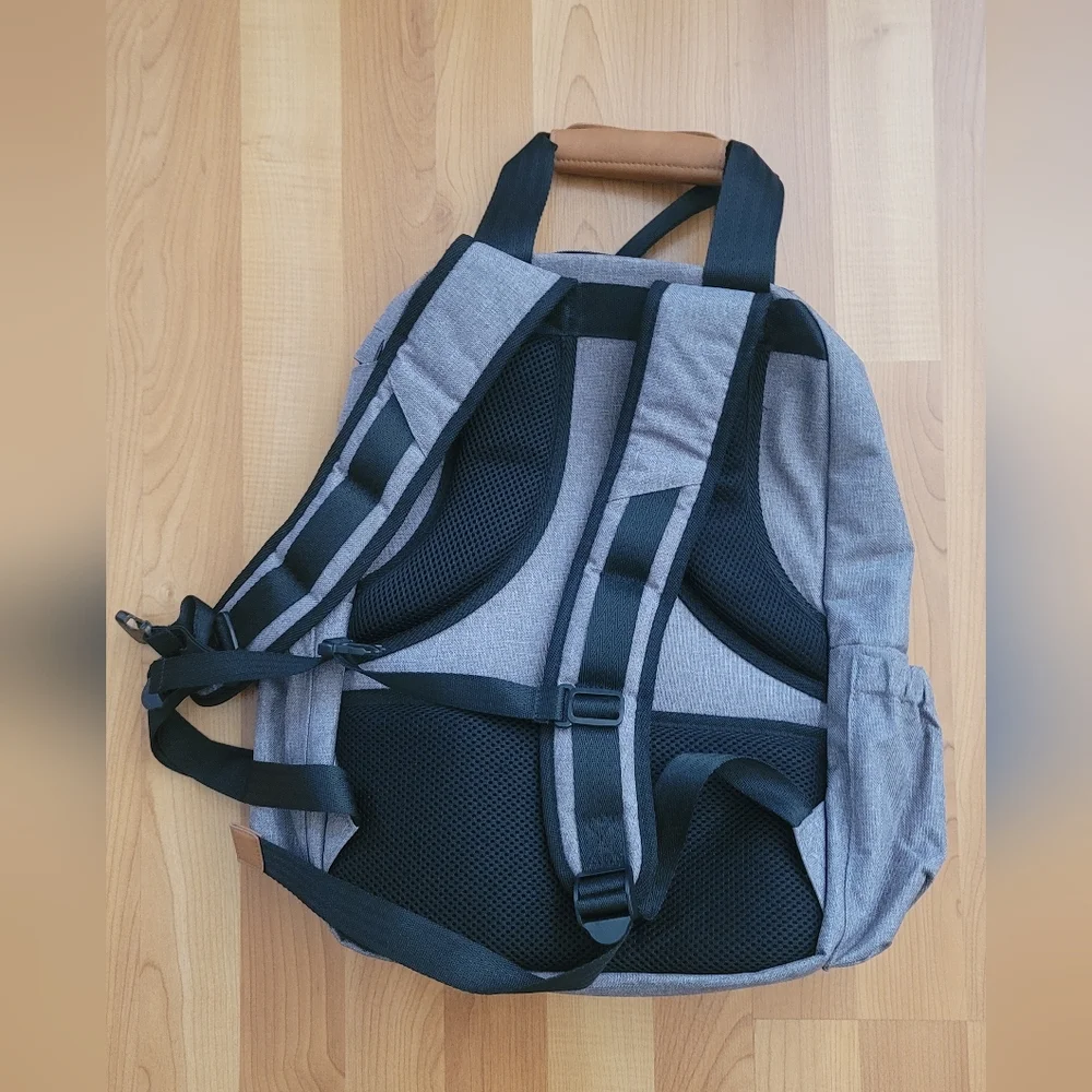 New Multi-Pocket Backpack Heather Grey Baby Diaper Bag Outdoor Hiking Quality